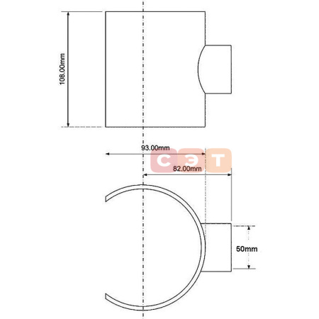 Врезка 110 х 50 мм (клеевое соединение)